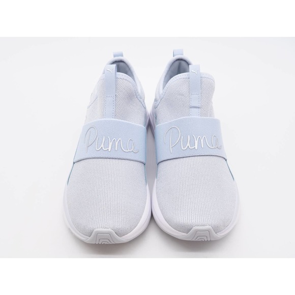 Puma Softride Sophia Shimer Kids 5.5C Slip On Sneakers Silver Mesh Running Shoes - Picture 6 of 10